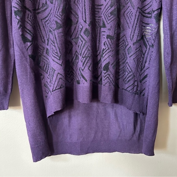 NWT Worthington Purple Odyssey Burnout Lightweight Sweater Size Petite Medium - Picture 5 of 8